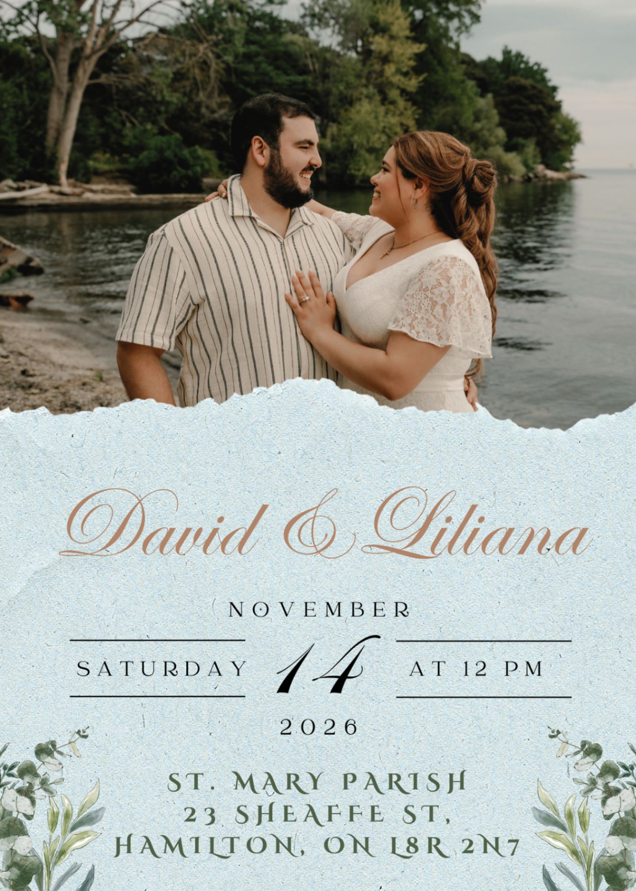 Wedding invitation with ceremony details